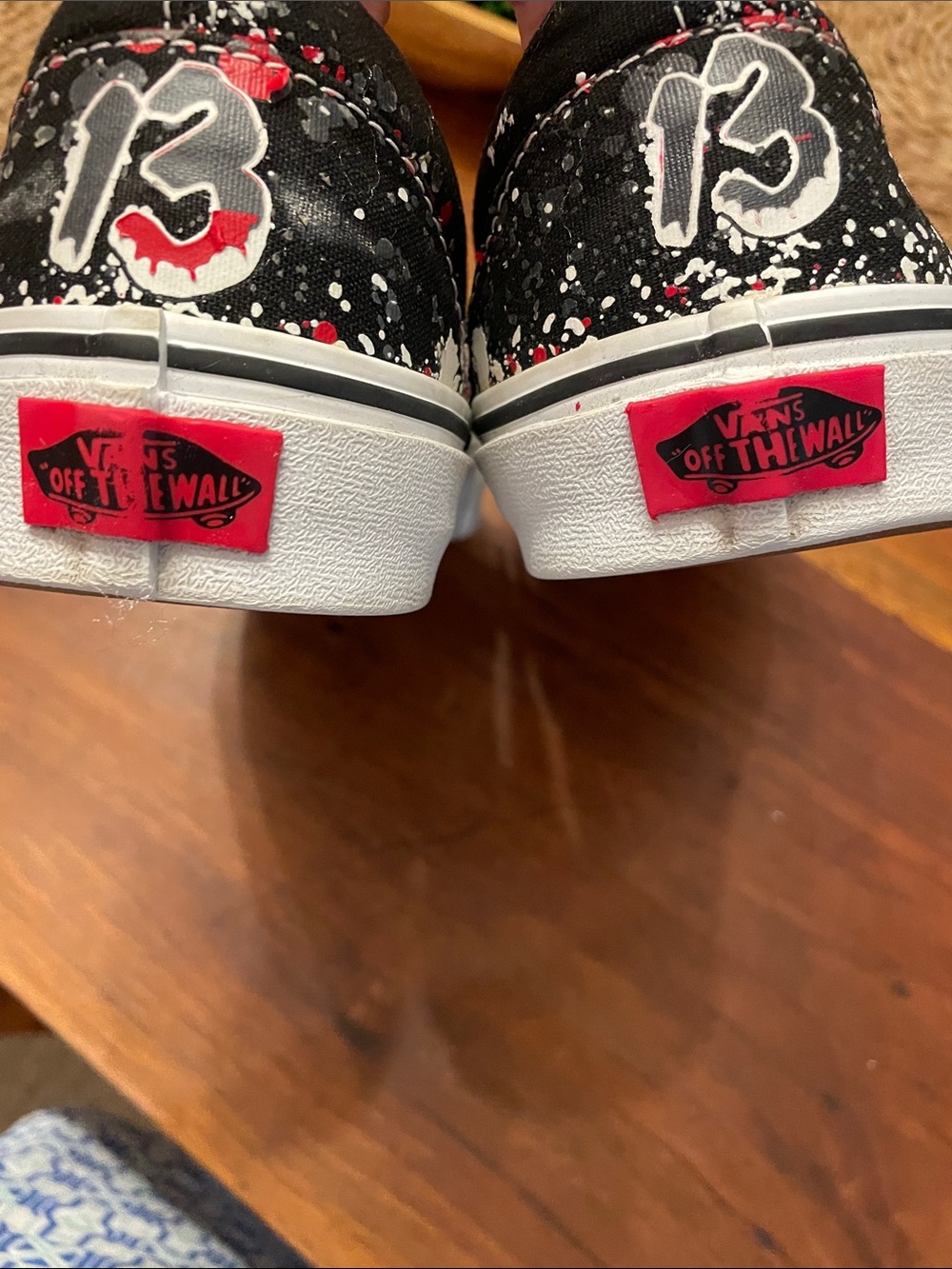 Vans J Voorhees Black/White/Red Friday the 13th Slip-On Graphic Shoes - Picture 11 of 11